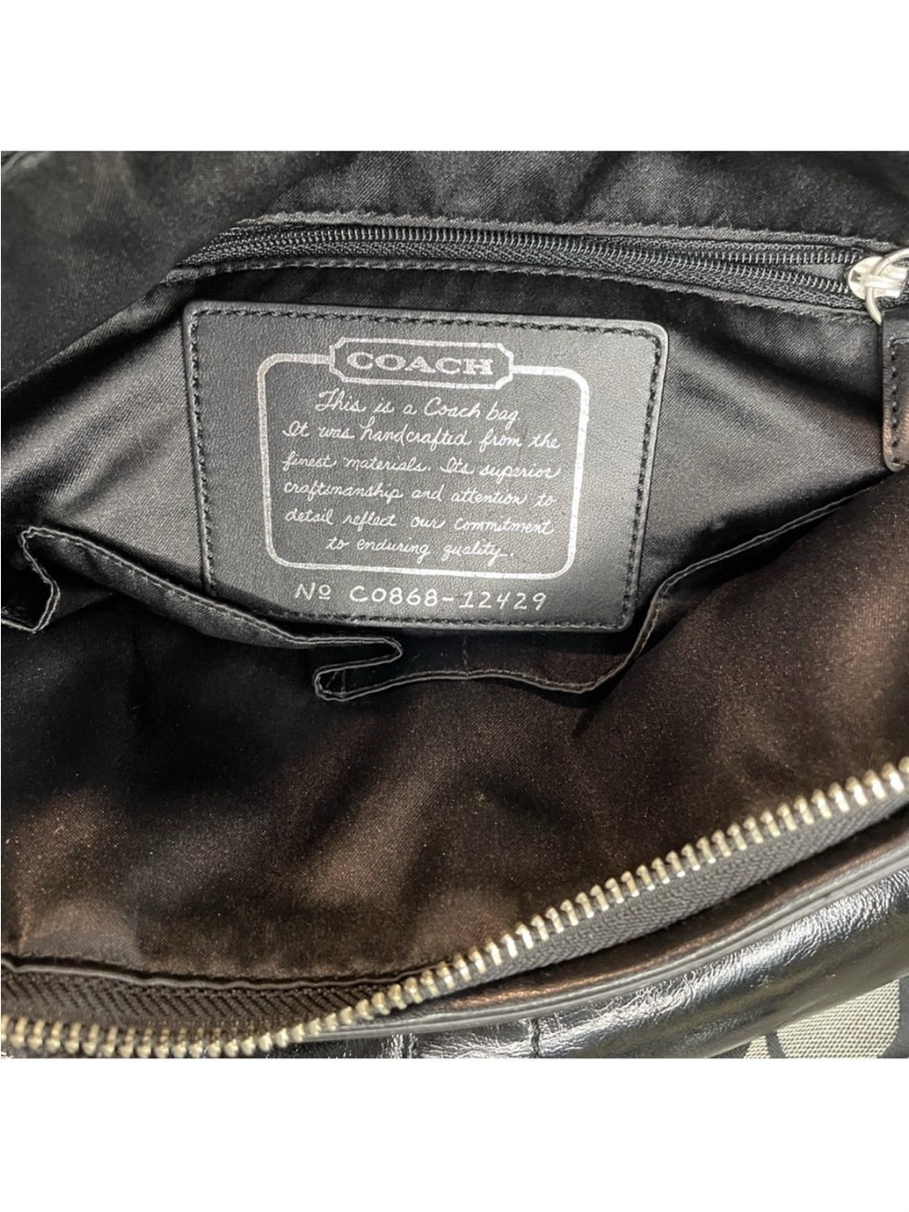 Coach Signature Canvas Tote in Black and Gray - Picture 10 of 13